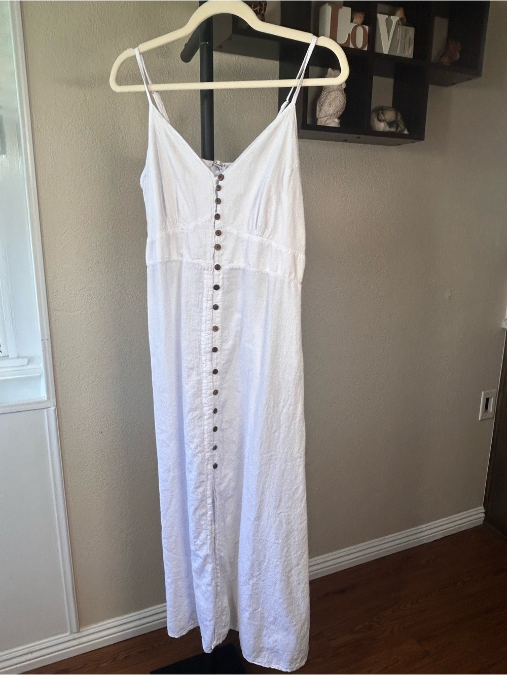 Giocam White Button-Front Maxi Dress, 100% Peruvian cotton, size - Picture 2 of 10